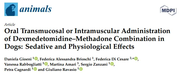 Research paper: Oral Transmucosal or Intramuscular Administration of Dexmedetomidine–Methadone Combination in Dogs — Sedative and Physiological Effects