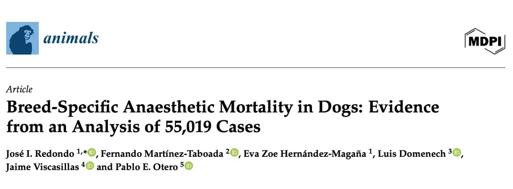Research paper: Breed-Specific Anaesthetic Mortality in Dogs — Evidence from an Analysis of 55,019 Cases